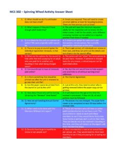Wheel Answersheet MCS 302 - Spinning Wheel Activity Answer sheet (Instructor - color ...