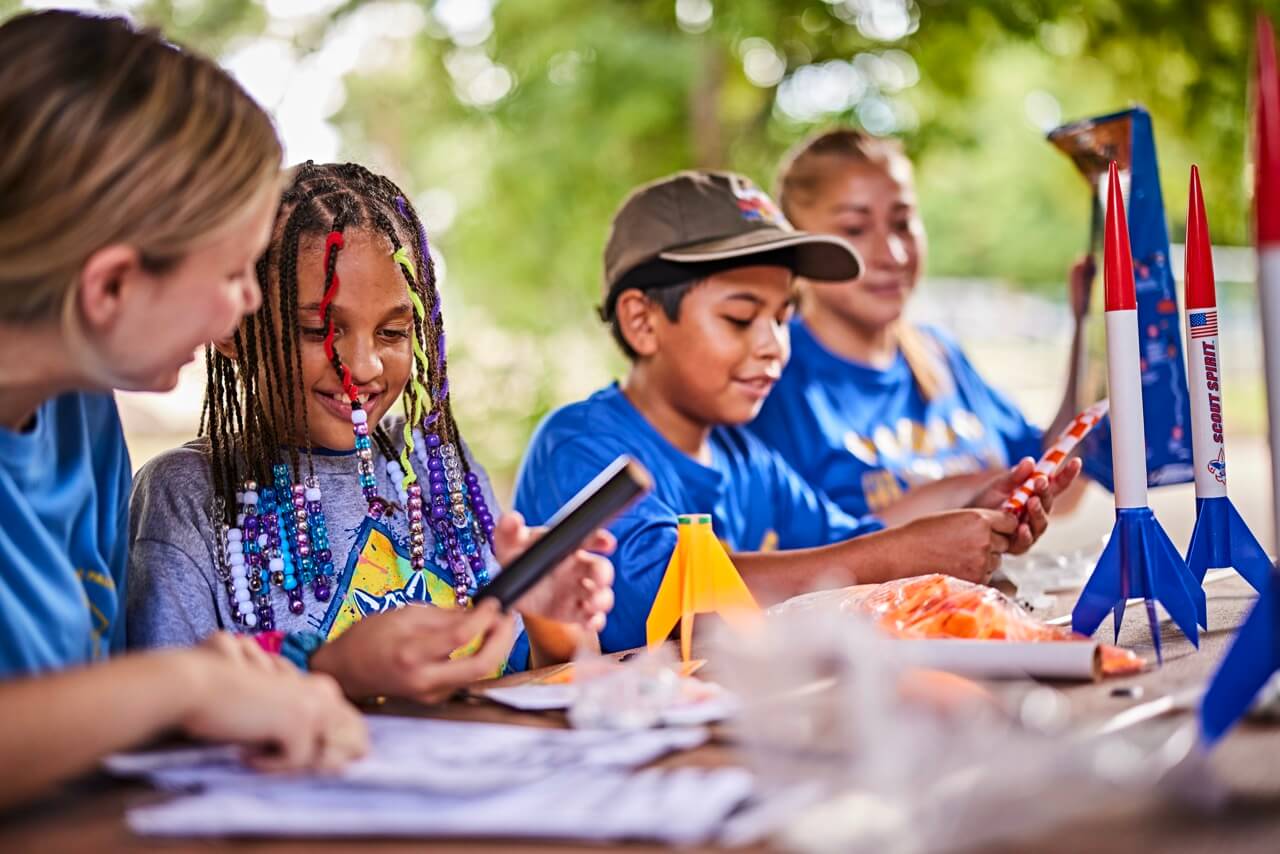 A Cub Scout family participating in a Scouting activity