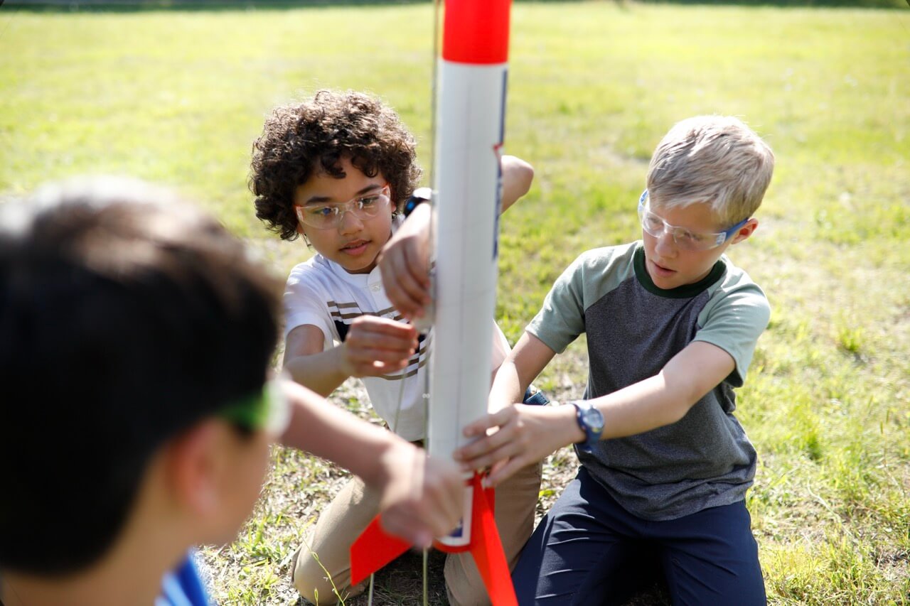 Cub Scouts enjoying an outdoor activity