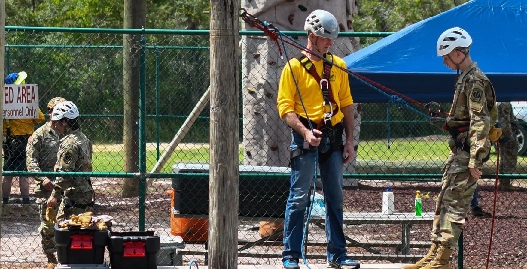 Scouting volunteers participating in training